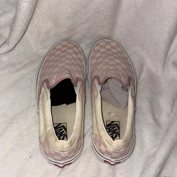 Vans light purple and Cream Checkered Slip-Ons - Picture 3 of 5